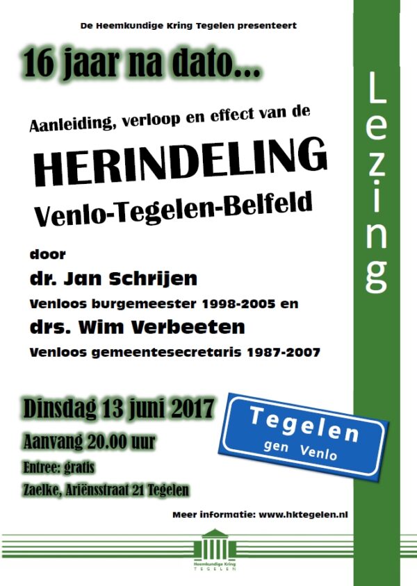 Lezing Schrijen en Verbeeten – Herindeling Venlo-Tegele-Belfeld