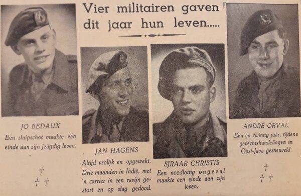 1949-12-31 Tegelsche Courant – Vier militairen gaven dit jaar hun leven